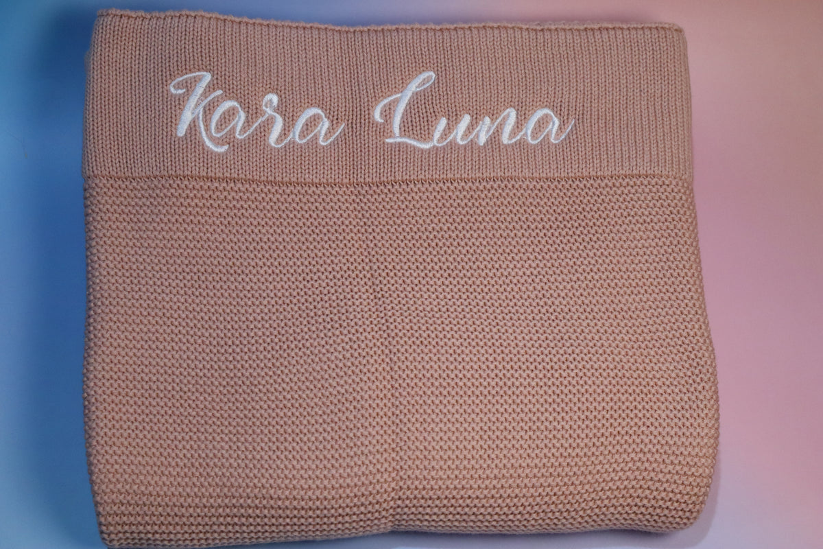 Personalised Knitted Baby Blanket