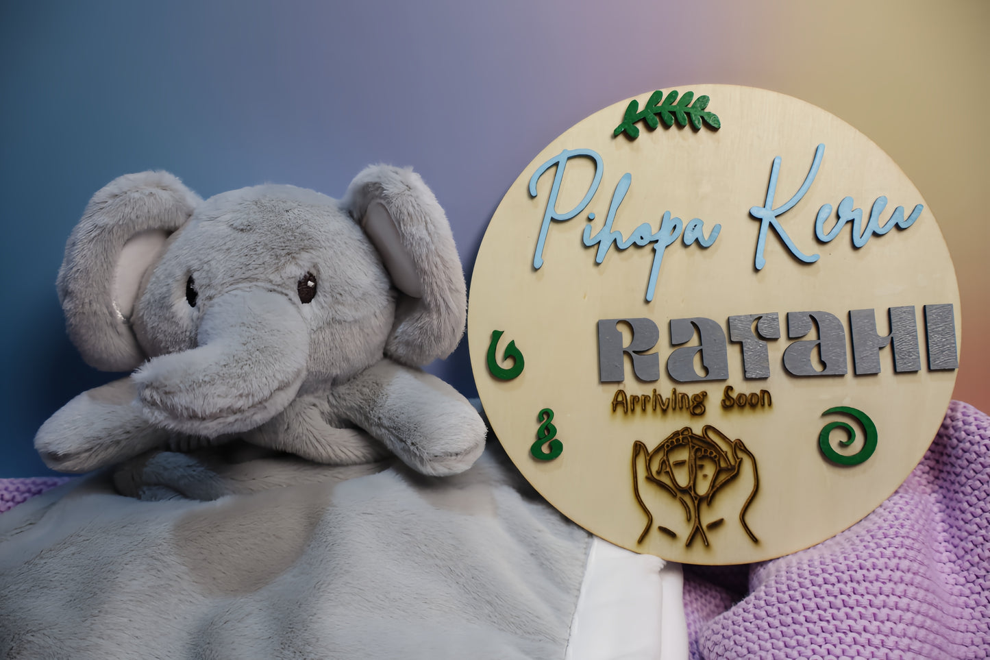 Personalised 3D Baby Name Announcement Disc