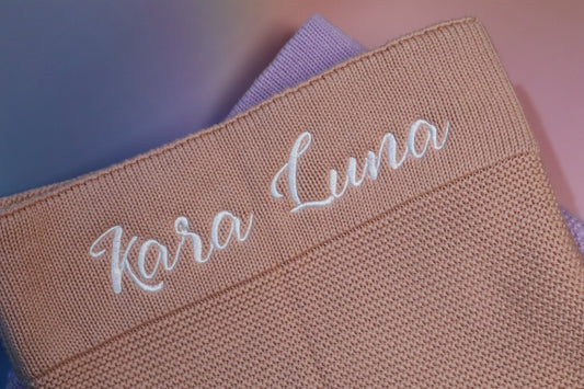 Personalised Knitted Baby Blanket