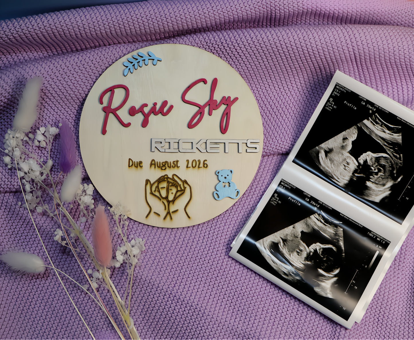 Personalized 3D Birth Announcement Disc