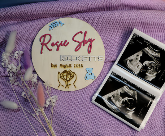Personalized 3D Birth Announcement Disc