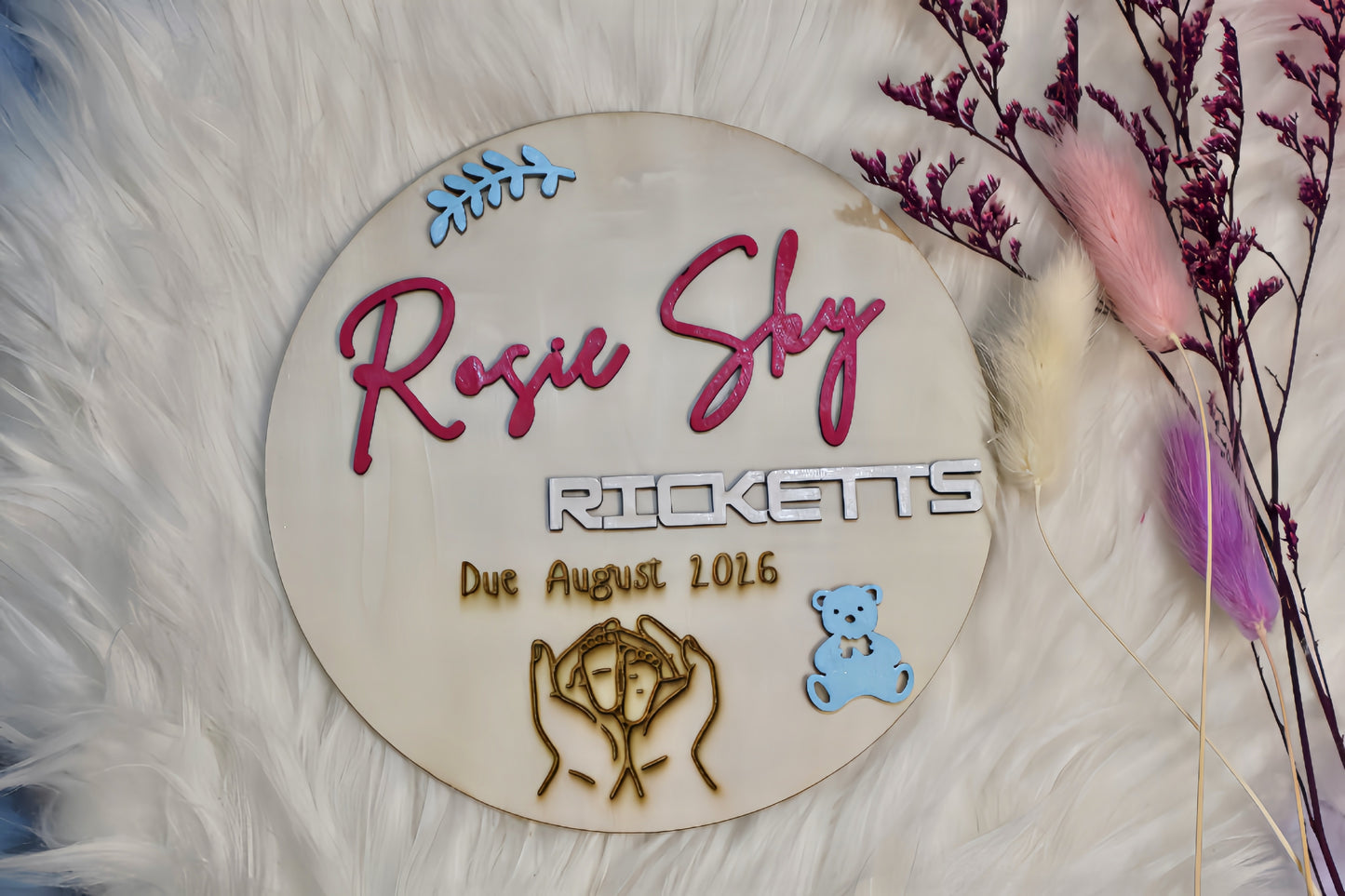 Personalized 3D Birth Announcement Disc