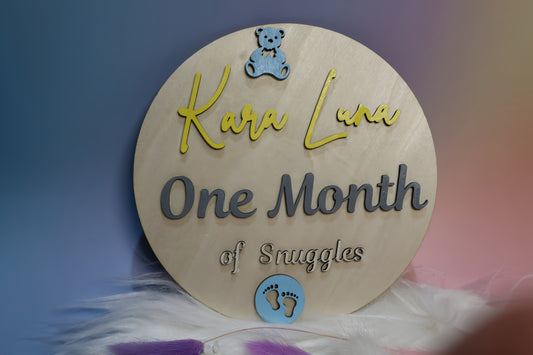 Personalised 3D Baby Milestone Keepsake Disc