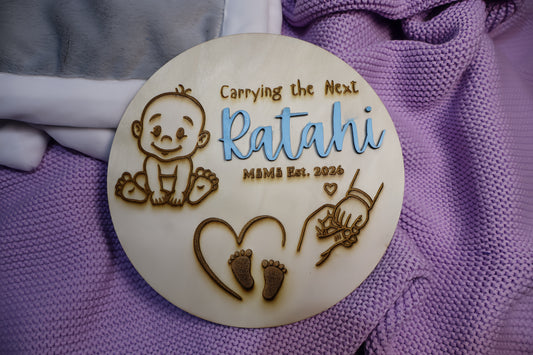 Personalised "Mama Est." Announcement Disc 3D