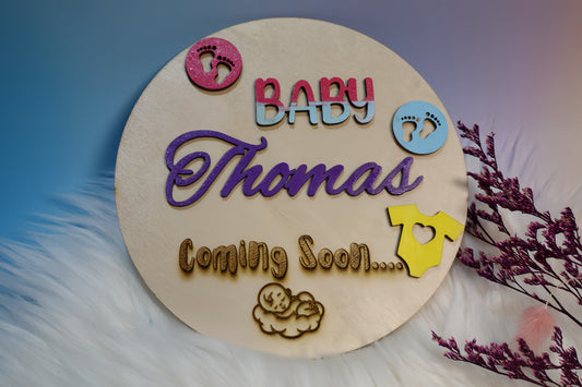 Personalised Baby Surname Announcement Disc